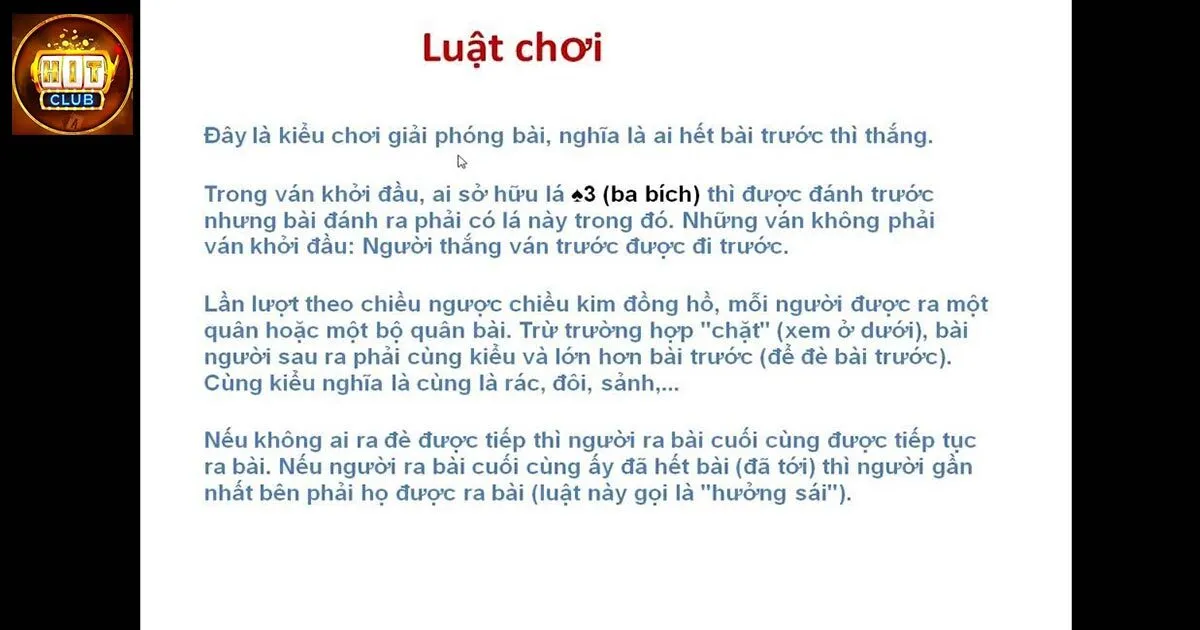 Cách chơi bài tiến lên miền Nam